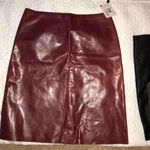 NWT- Calvin Klein leather skirt sz: 8